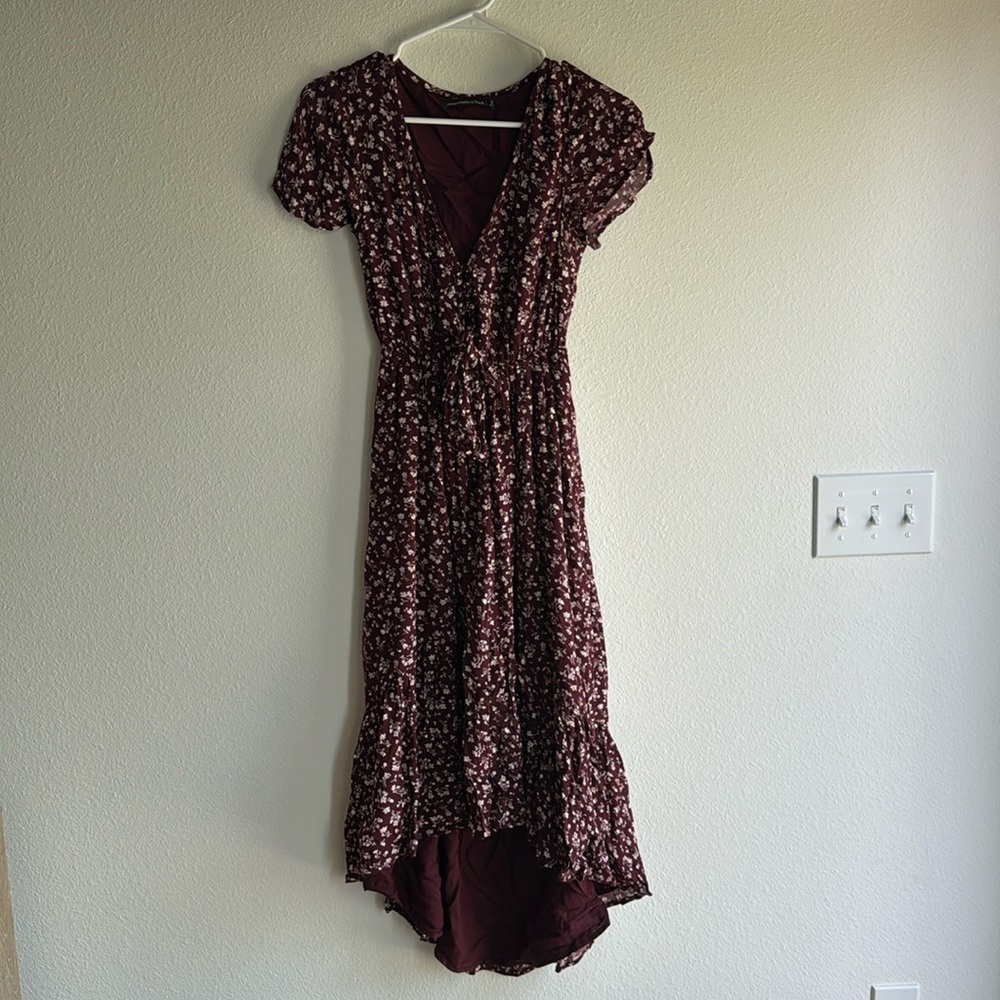 Abercrombie High Low Dress, Size Small, Maroon